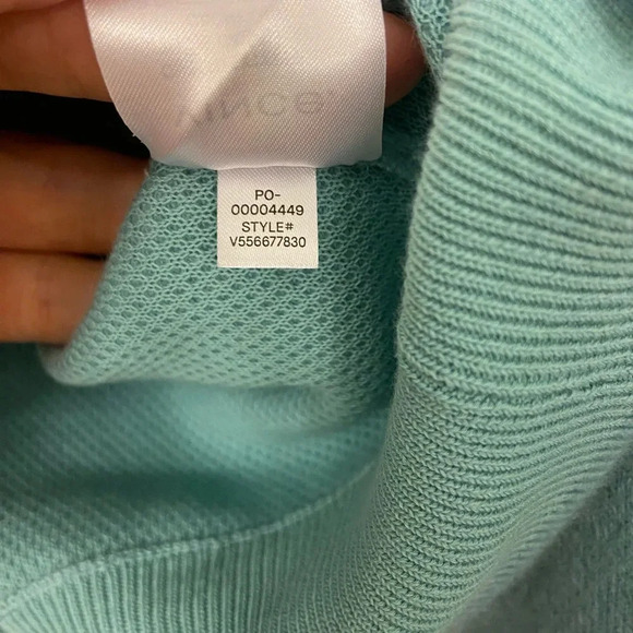 VINCE Double Layer Cashmere Crew Pull Over Light Aqua Size XS - Picture 8 of 8
